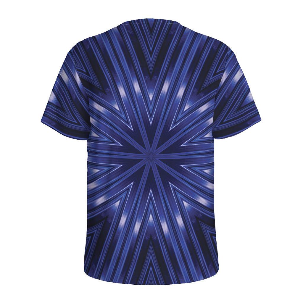 Blue Kaleidoscope Print Men's Sports T-Shirt