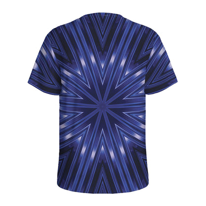 Blue Kaleidoscope Print Men's Sports T-Shirt