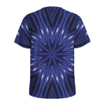 Blue Kaleidoscope Print Men's Sports T-Shirt