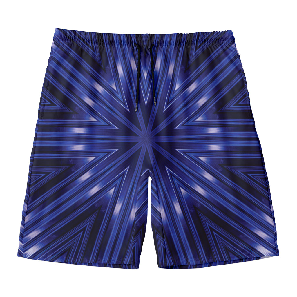 Blue Kaleidoscope Print Men's Swim Trunks