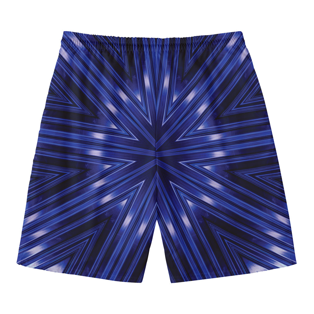 Blue Kaleidoscope Print Men's Swim Trunks