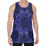 Blue Kaleidoscope Print Men's Velvet Tank Top