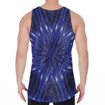 Blue Kaleidoscope Print Men's Velvet Tank Top