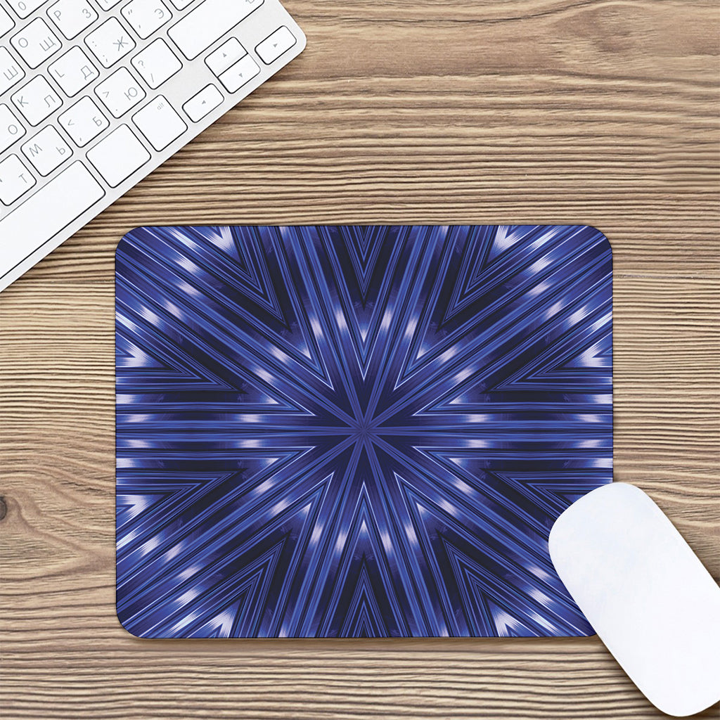 Blue Kaleidoscope Print Mouse Pad