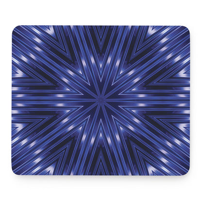 Blue Kaleidoscope Print Mouse Pad