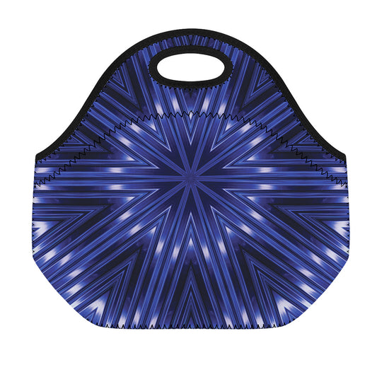 Blue Kaleidoscope Print Neoprene Lunch Bag