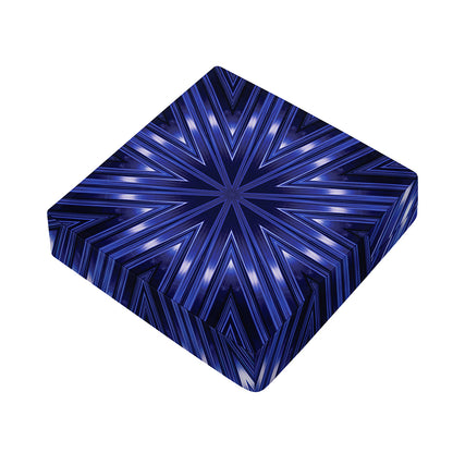 Blue Kaleidoscope Print Outdoor Seat Cushion Cover