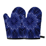 Blue Kaleidoscope Print Oven Mitts