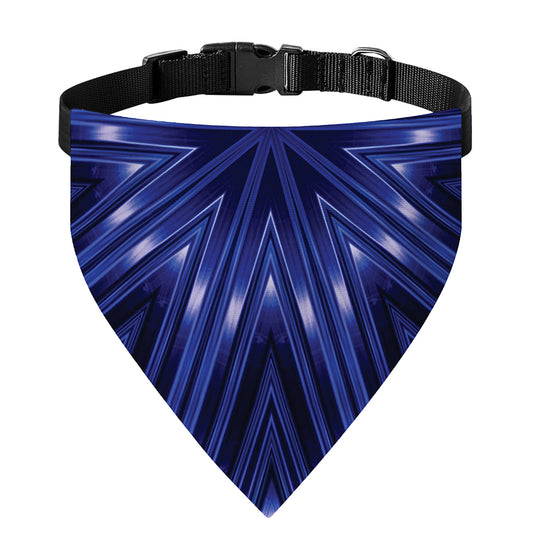 Blue Kaleidoscope Print Over The Collar Dog Bandana