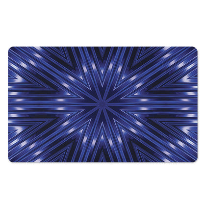 Blue Kaleidoscope Print Polyester Doormat