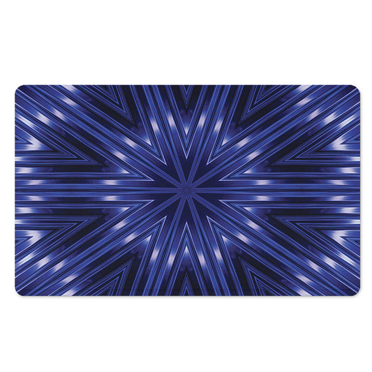 Blue Kaleidoscope Print Polyester Doormat