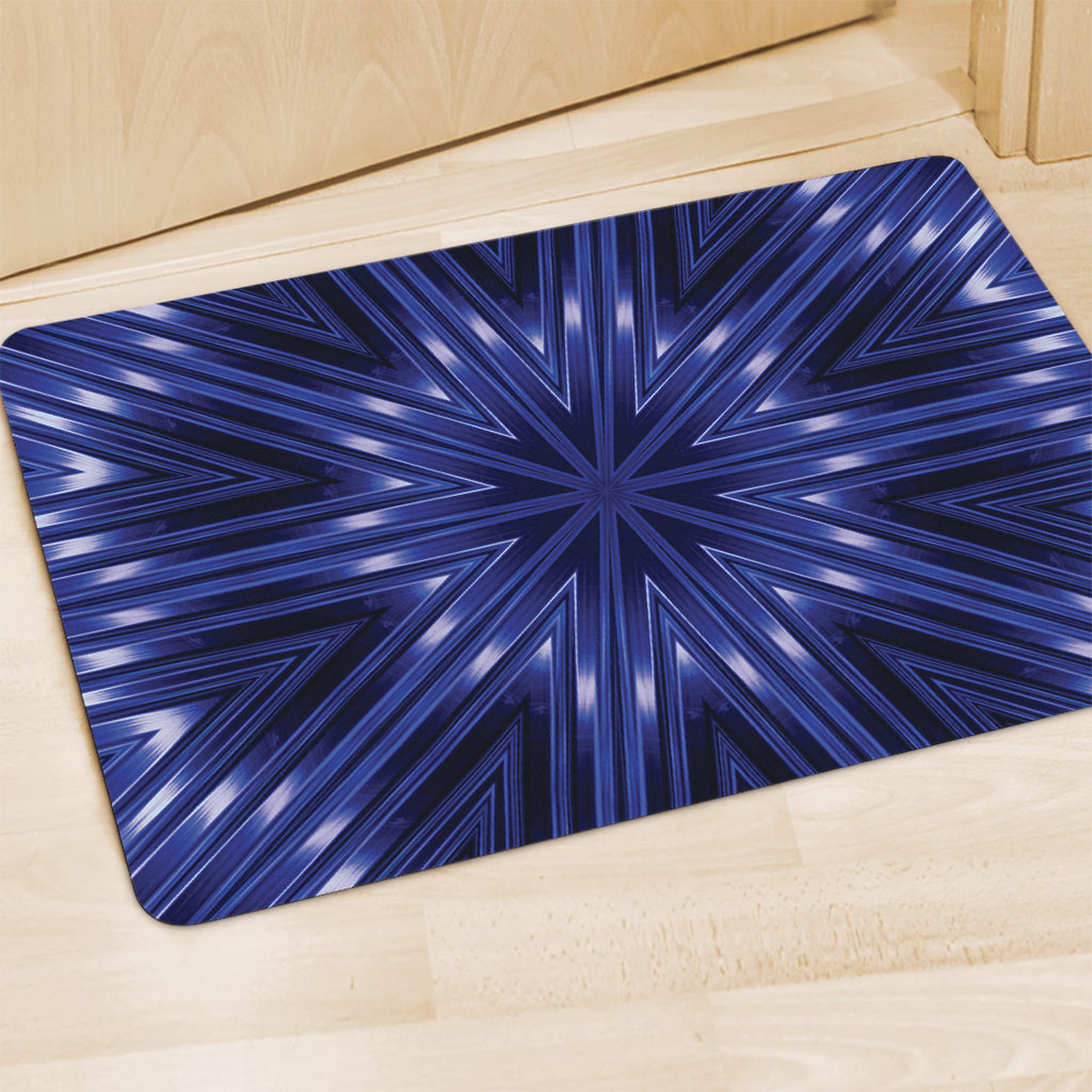 Blue Kaleidoscope Print Polyester Doormat