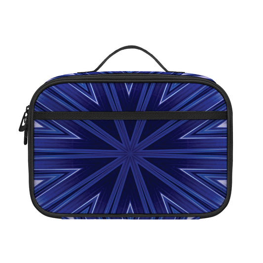 Blue Kaleidoscope Print Portable Lunch Bag