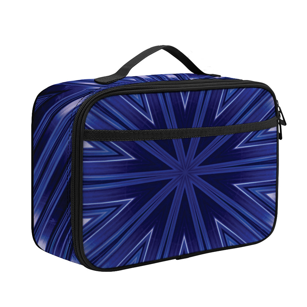 Blue Kaleidoscope Print Portable Lunch Bag