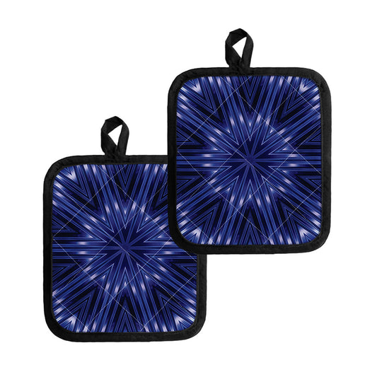 Blue Kaleidoscope Print Pot Holders