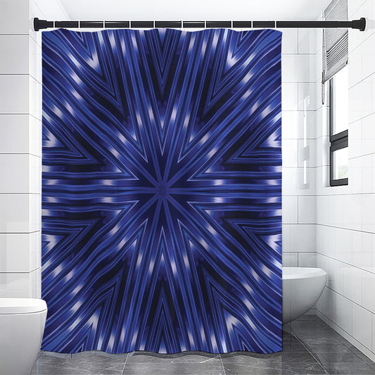 Blue Kaleidoscope Print Premium Shower Curtain