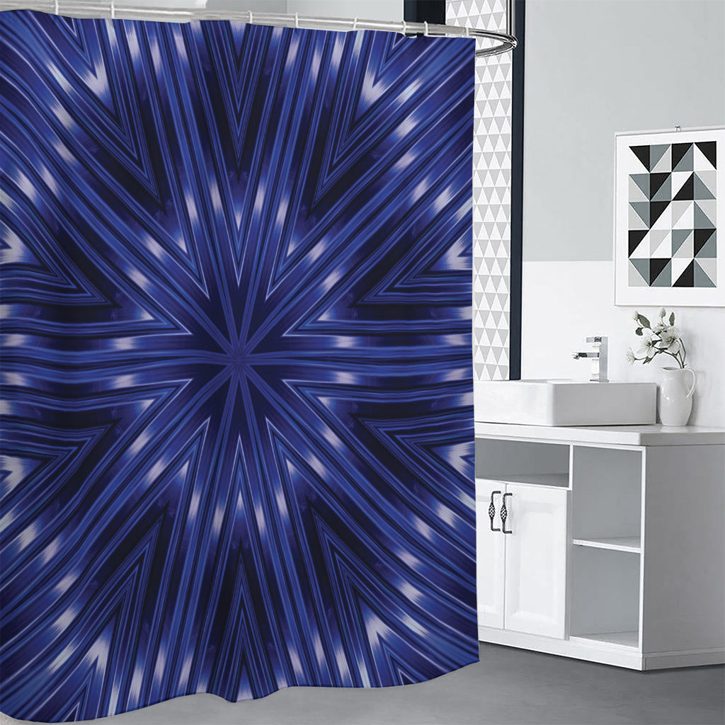 Blue Kaleidoscope Print Premium Shower Curtain