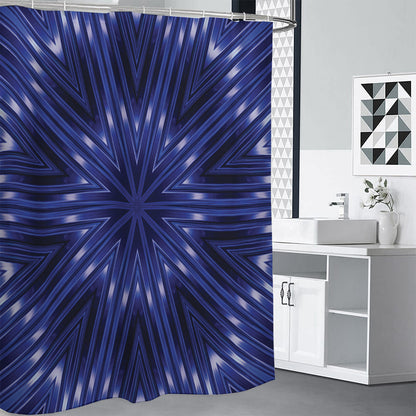 Blue Kaleidoscope Print Premium Shower Curtain