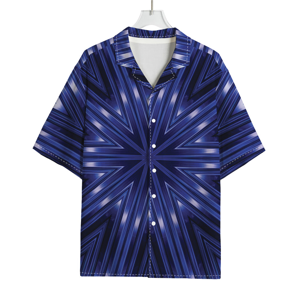 Blue Kaleidoscope Print Rayon Hawaiian Shirt