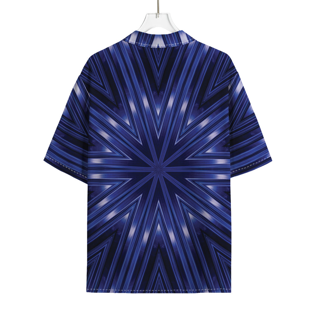 Blue Kaleidoscope Print Rayon Hawaiian Shirt