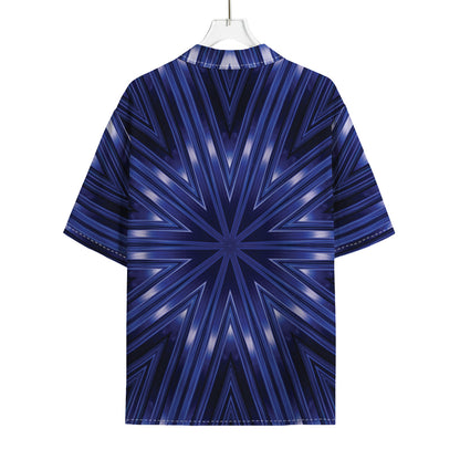 Blue Kaleidoscope Print Rayon Hawaiian Shirt