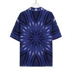 Blue Kaleidoscope Print Rayon Hawaiian Shirt