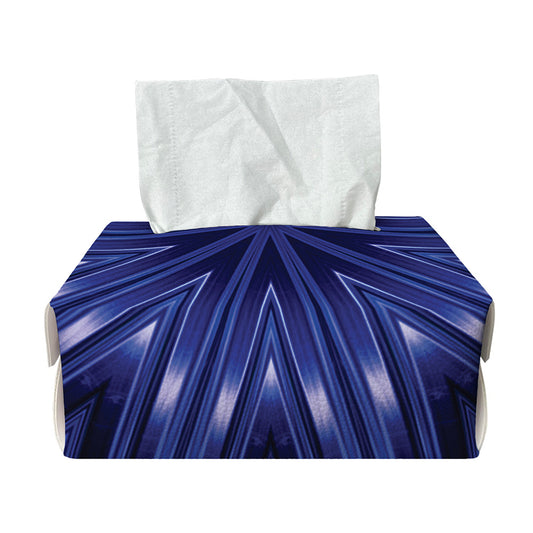 Blue Kaleidoscope Print Rectangle Tissue Box Cover