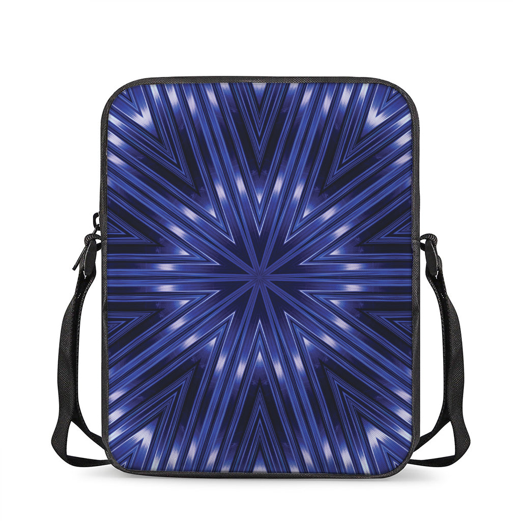 Blue Kaleidoscope Print Rectangular Crossbody Bag