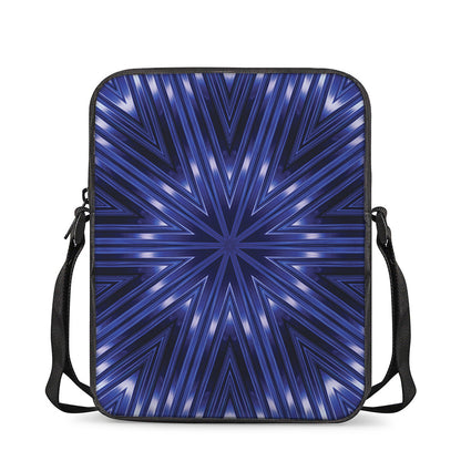 Blue Kaleidoscope Print Rectangular Crossbody Bag