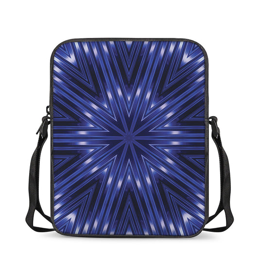 Blue Kaleidoscope Print Rectangular Crossbody Bag