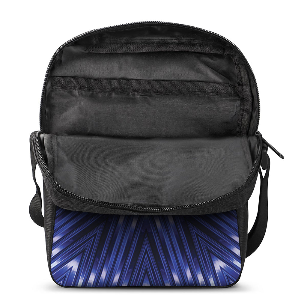 Blue Kaleidoscope Print Rectangular Crossbody Bag