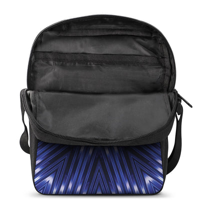 Blue Kaleidoscope Print Rectangular Crossbody Bag