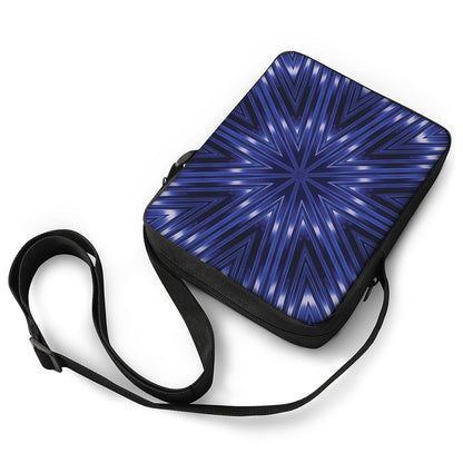 Blue Kaleidoscope Print Rectangular Crossbody Bag