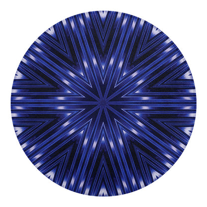 Blue Kaleidoscope Print Round Blanket