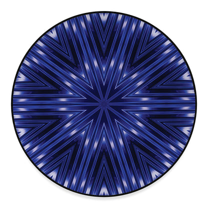 Blue Kaleidoscope Print Round Floor Mat