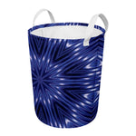 Blue Kaleidoscope Print Round Laundry Basket