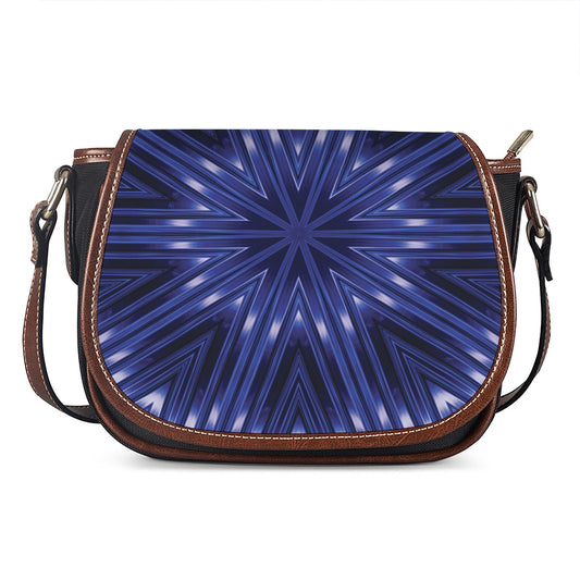 Blue Kaleidoscope Print Saddle Bag