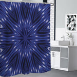 Blue Kaleidoscope Print Shower Curtain