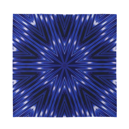 Blue Kaleidoscope Print Silk Bandana