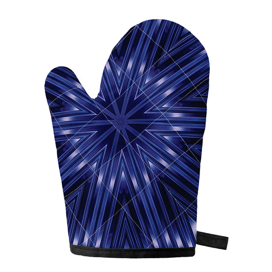 Blue Kaleidoscope Print Single Oven Mitt