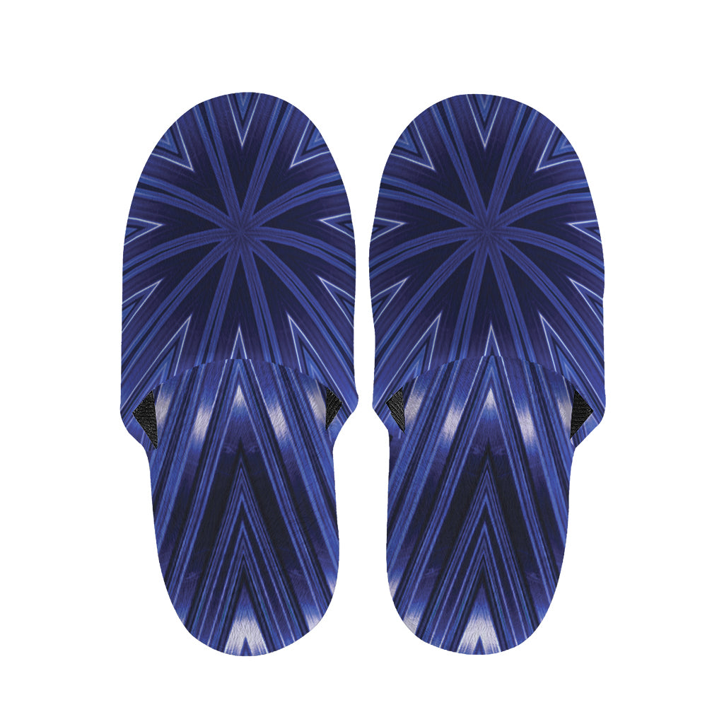 Blue Kaleidoscope Print Slippers