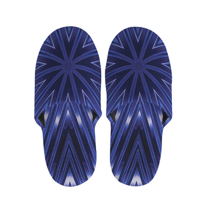 Blue Kaleidoscope Print Slippers