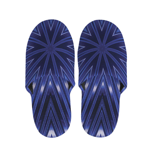 Blue Kaleidoscope Print Slippers