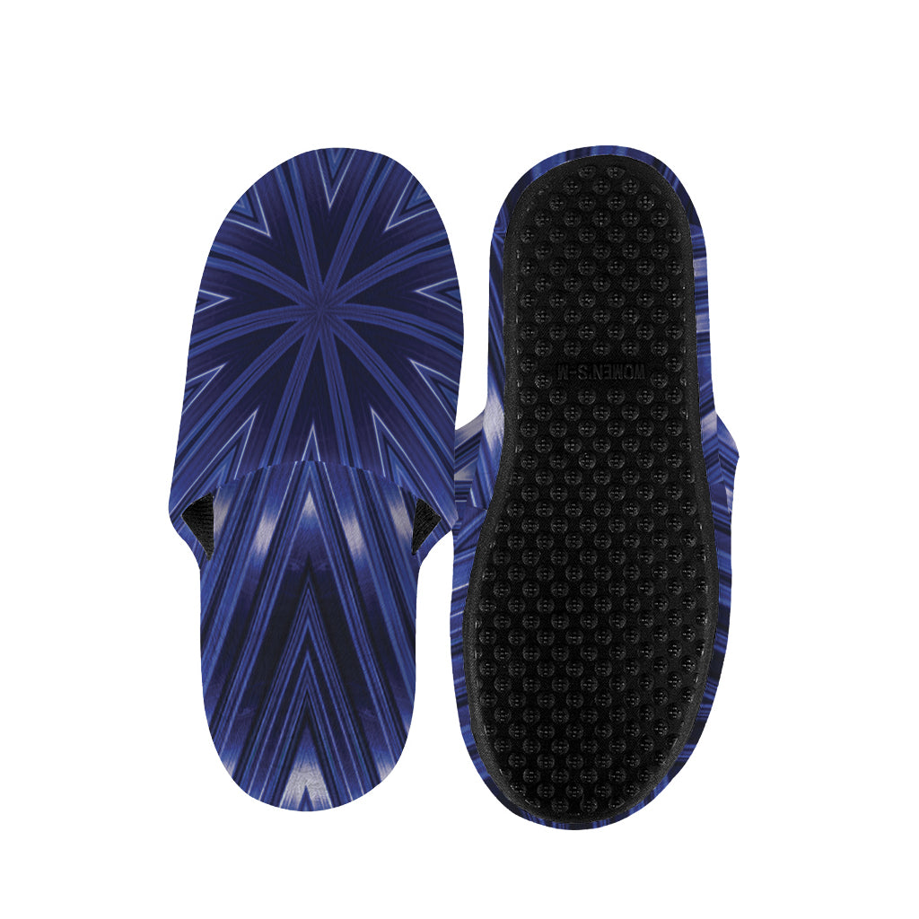 Blue Kaleidoscope Print Slippers