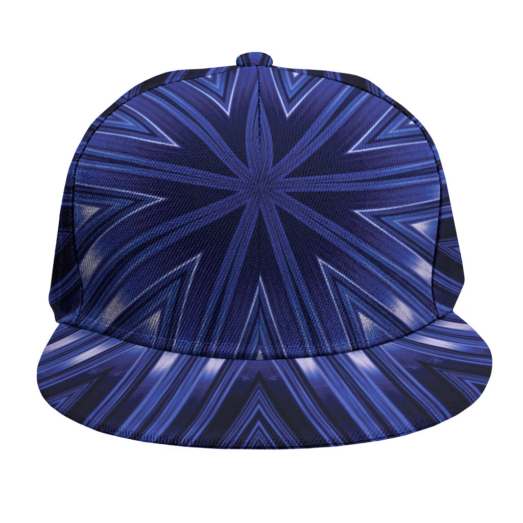 Blue Kaleidoscope Print Snapback Cap