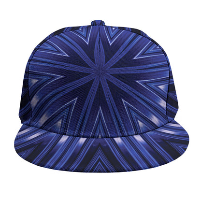 Blue Kaleidoscope Print Snapback Cap
