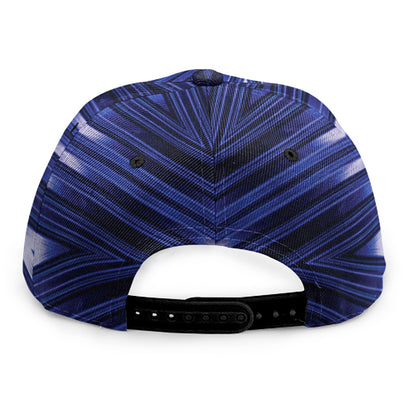 Blue Kaleidoscope Print Snapback Cap