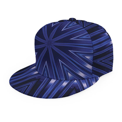 Blue Kaleidoscope Print Snapback Cap