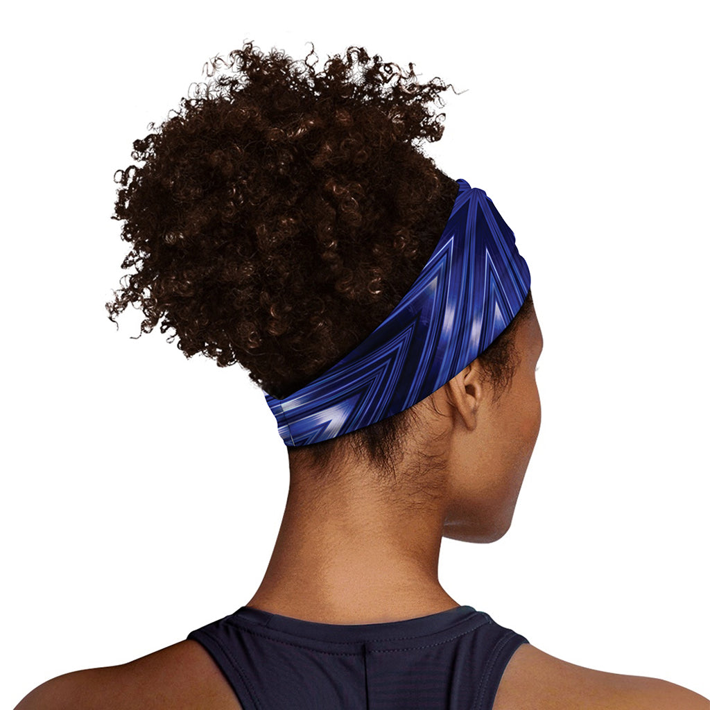 Blue Kaleidoscope Print Sports Headband