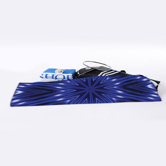 Blue Kaleidoscope Print Sports Towel